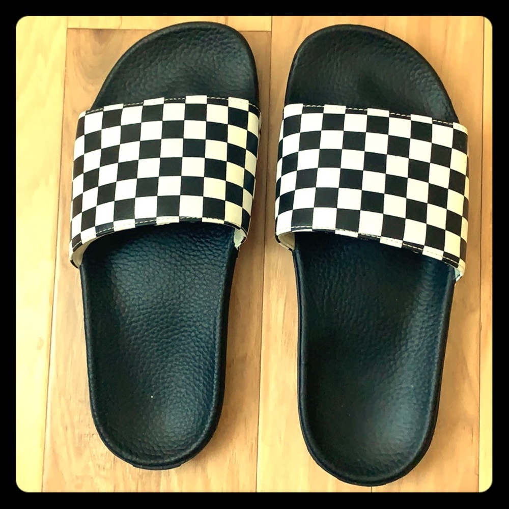 Vans checkered slides
